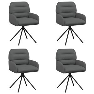 vidaXL Sillas de comedor giratorias 4 uds. Cuero sint&eacute;tico Gris
