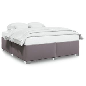 vidaXL Estructura de cama sin colch&oacute;n cuero sint&eacute;tico gris 200x200 cm