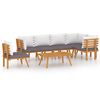 vidaXL Muebles de jard&iacute;n 7 piezas con cojines madera maciza de acacia