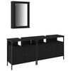 vidaXL Unidades de Tocador de Ba&ntilde;o 3 uds. Negro 80 x 30 x 60 cm