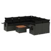 vidaXL Set de sof&aacute;s de jard&iacute;n 8 piezas y cojines rat&aacute;n sint&eacute;tico negro