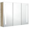vidaXL Mueble de ba&ntilde;o con espejo LED color roble 89x14x62 cm