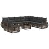 vidaXL Conjunto de sof&aacute;s de jard&iacute;n 11 pcs Gris y Gris Oscuro