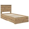 vidaXL Estructura de cama con cabecera Roble artesanal 90 x 200 cm