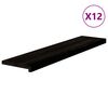vidaXL Pelda&ntilde;os de escalera 12 uds madera maciza roble marr&oacute;n negro