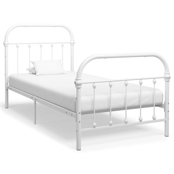vidaXL Estructura de cama sin colchón metal blanco 100x200 cm