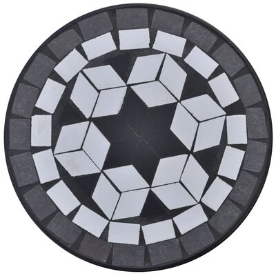 vidaXL Mesa auxiliar para plantas mosaico negro y blanco