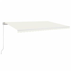 vidaXL Toldo retr&aacute;ctil manual color crema 500x300 cm