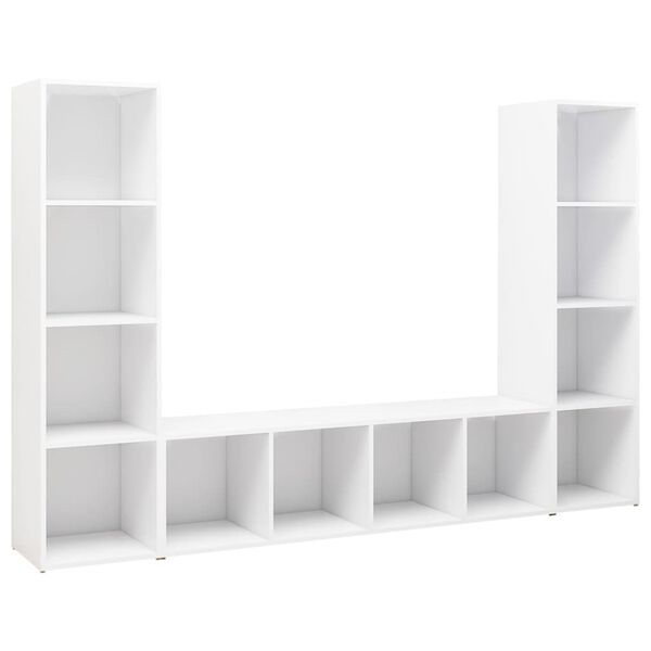 vidaXL Muebles para TV 3 uds madera de ingenier&iacute;a 142,5x35x36,5 cm