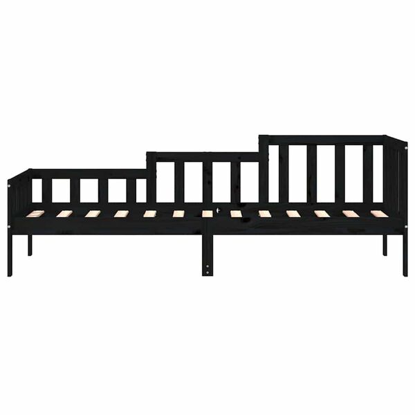 vidaXL Sof&aacute; cama sin colch&oacute;n madera maciza de pino negro 80x200 cm