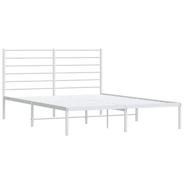 vidaXL Estructura cama sin colch&oacute;n con cabecero metal blanco 120x200cm