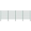vidaXL Panel de valla con postes de hierro 867x200 cm verde