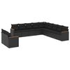 vidaXL Set de sof&aacute;s de jard&iacute;n 11 pzas y cojines rat&aacute;n sint&eacute;tico negro