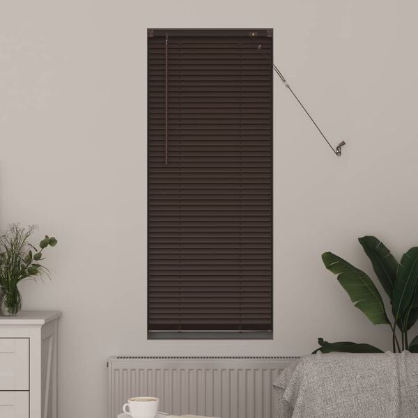 vidaXL Persiana Veneciana Marr&oacute;n Oscuro con Patr&oacute;n 150 x 60 cm PVC