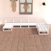 vidaXL Set de sal&oacute;n de jard&iacute;n de 7 piezas blanco madera maciza de pino