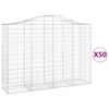 vidaXL Cestas gaviones 50 uds forma de arco hierro 200x50x140/160 cm