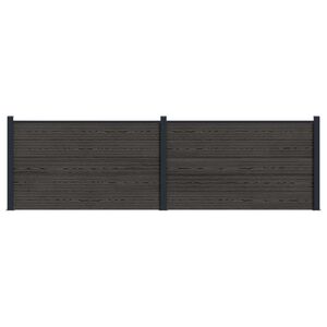 vidaXL Panel de valla 2 pcs WPC y Aluminio Negro