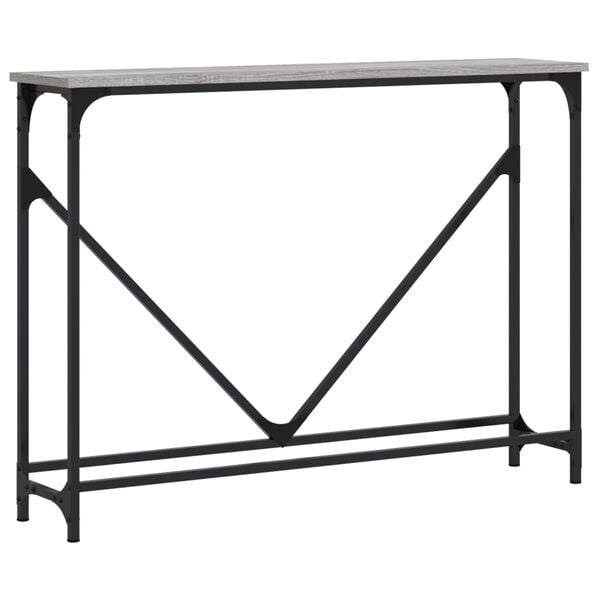 vidaXL Mesa consola madera de ingeniería gris Sonoma 102x22,5x75 cm