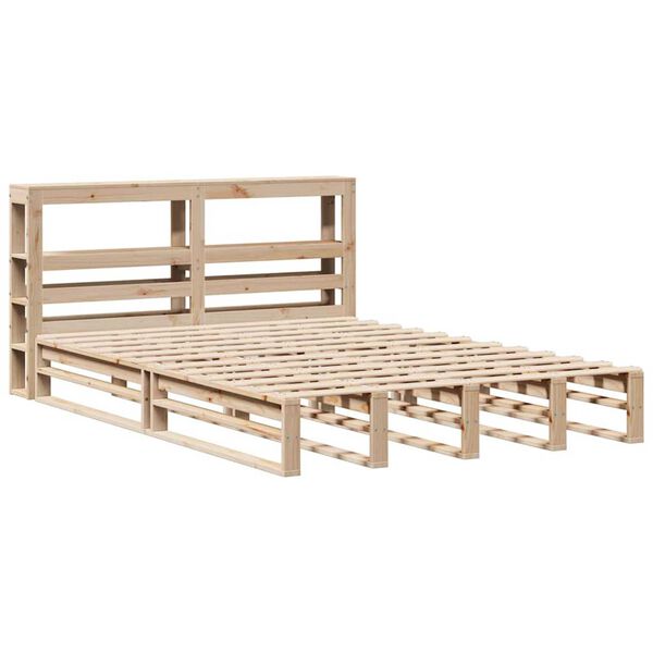 vidaXL Estructura de cama sin colchón madera maciza de pino 160x200 cm