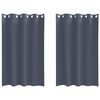 vidaXL Cortinas Opacas con Anillas 2 uds. Gris antracita 175 x 140 cm