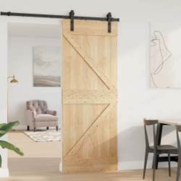 vidaXL Puerta NARVIK Natural 80 x 210 cm Madera de Pino S&oacute;lido