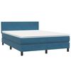 vidaXL Cama box spring con colch&oacute;n terciopelo azul oscuro 140x210 cm