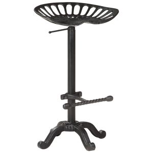 vidaXL Taburete de cocina hierro fundido negro