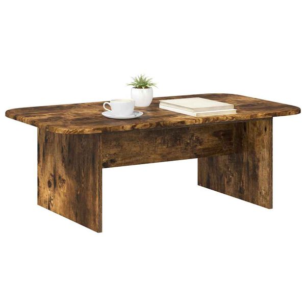 vidaXL Mesa de Caf&eacute; Roble ahumado 93 x 53 x 33 cm Madera de ingenier&iacute;a