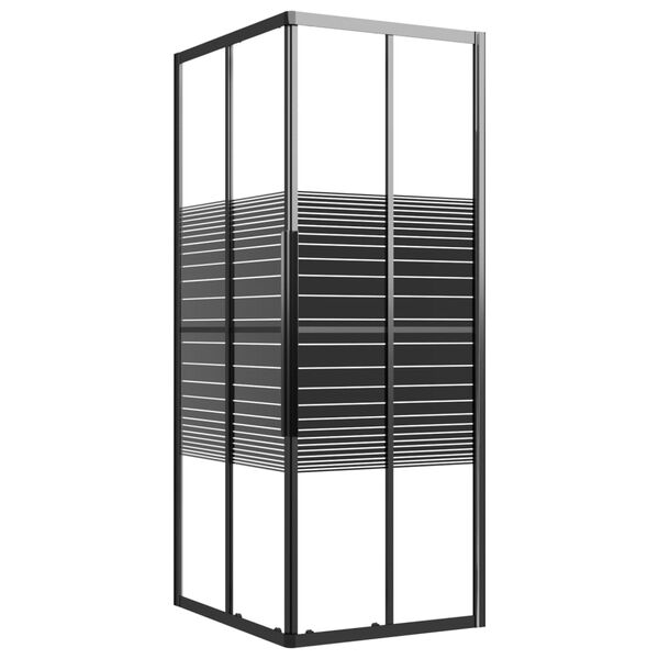 vidaXL Cabina de ducha a rayas ESG negra 90x70x180 cm