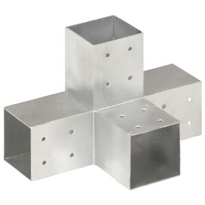 vidaXL Conector de postes en forma de X metal galvanizado 81x81 mm