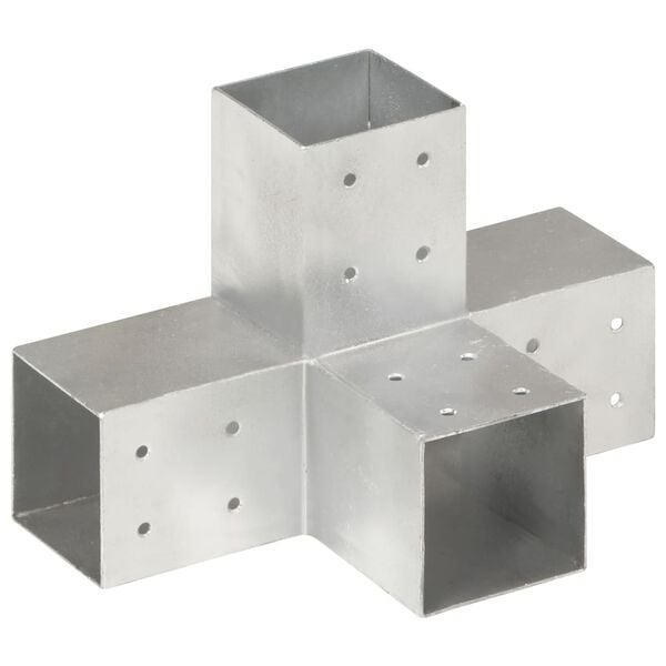 vidaXL Conector de postes en forma de X metal galvanizado 81x81 mm