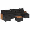 vidaXL Set de sof&aacute;s de jard&iacute;n 8 piezas y cojines rat&aacute;n sint&eacute;tico negro