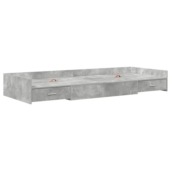 vidaXL Estructura de cama con cabecera Gris Concreto 70 x 190 cm