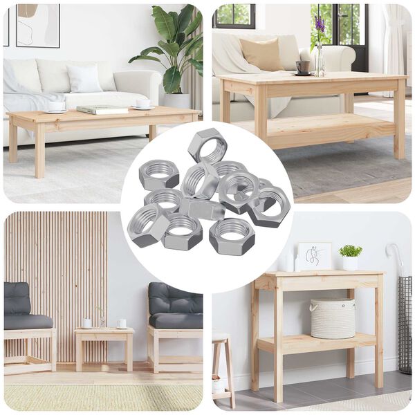 vidaXL Tuerca Hexagonal 12 pcs Plateado M6 Metal