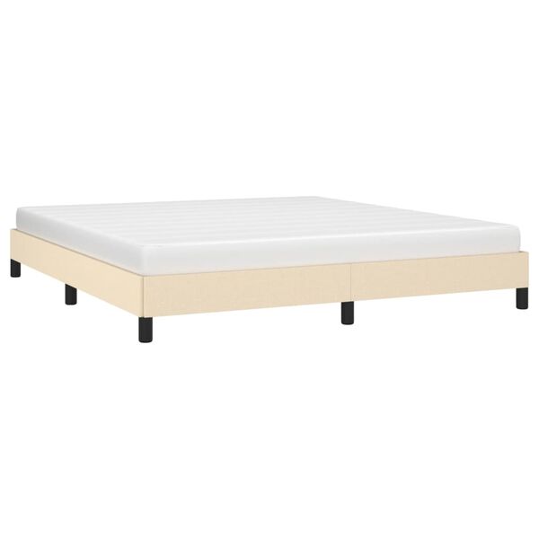 vidaXL Cama sin colch&oacute;n tela color crema 160x200 cm