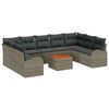 vidaXL Conjunto de sof&aacute;s de jard&iacute;n 10 uds. Gris rat&aacute;n sint&eacute;tico