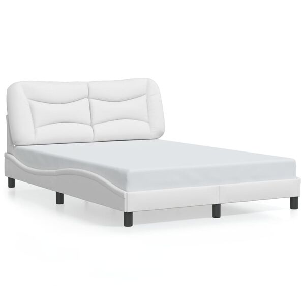 vidaXL Estructura de cama con LED sin colchón Hvar blanco 140x190 cm