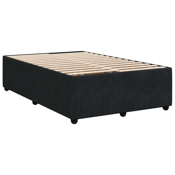 vidaXL Estructura de cama sin colch&oacute;n terciopelo negro 120x200 cm