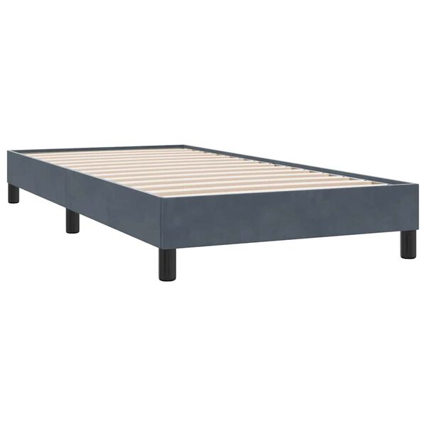 vidaXL Estructura de cama sin colch&oacute;n terciopelo gris oscuro 100x210cm