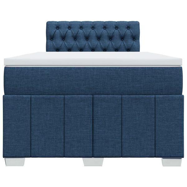 vidaXL Cama box spring con colch&oacute;n tela azul 120x190 cm