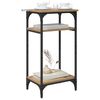 vidaXL Mesa lateral con estante Manual Roble artesanal 40 x 30 x 75 cm