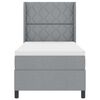 vidaXL Cama Box Spring LED con colch&oacute;n Gris Claro 100 x 200 cm tela
