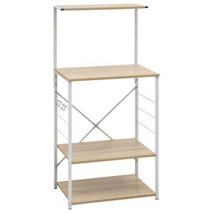 vidaXL Armario microondas madera ingenier&iacute;a blanco roble 60x39,6x123cm