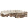 vidaXL Conjunto de sof&aacute;s de jard&iacute;n 13 pcs Beige rat&aacute;n sint&eacute;tico