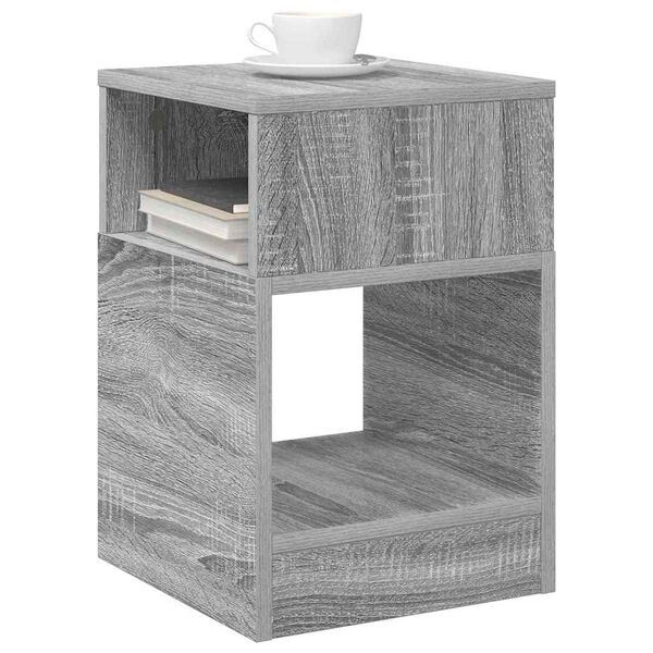 vidaXL Mesa Auxiliar Gris Sonoma 30,5 x 30 x 45 cm