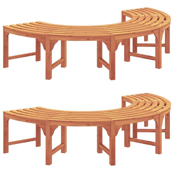 vidaXL Banco de &Aacute;rbol 2 pcs Marr&oacute;n 160 x 160 x 45cm