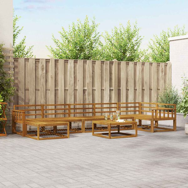 vidaXL Conjunto de sof&aacute;s de exterior 8 pcs Natural