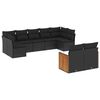 vidaXL Set de sof&aacute;s de jard&iacute;n 8 piezas y cojines rat&aacute;n sint&eacute;tico negro