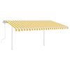 vidaXL Toldo manual retráctil con LED amarillo y blanco 4x3 m