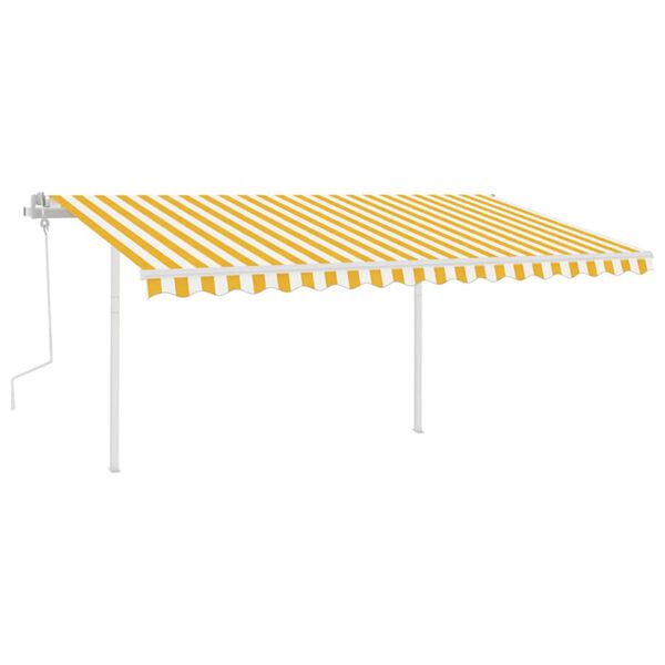 vidaXL Toldo manual retráctil con LED amarillo y blanco 4x3 m